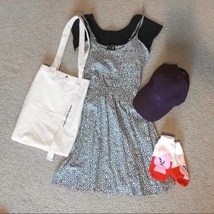 Black and White Moon Patterned Dress